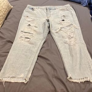 American Eagle size 16 regular Tom girl distressed jeans.